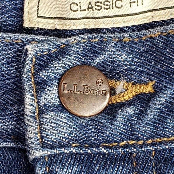 Vintage LL Bean Men’s Size 40 X 32 Fleece Lined Relaxed Fit Blue Jeans - Picture 7 of 10